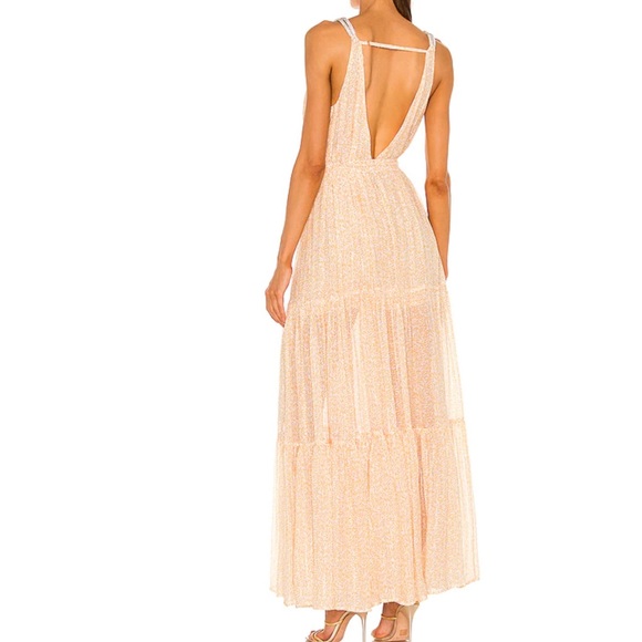 Sabina Musayev V-Neck Lorelai Silk Open Back Maxi Dress - Picture 4 of 12